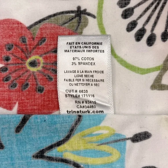 Trina Turk Multicolor Peek a Boo Shoulder Top Size S - Picture 6 of 7